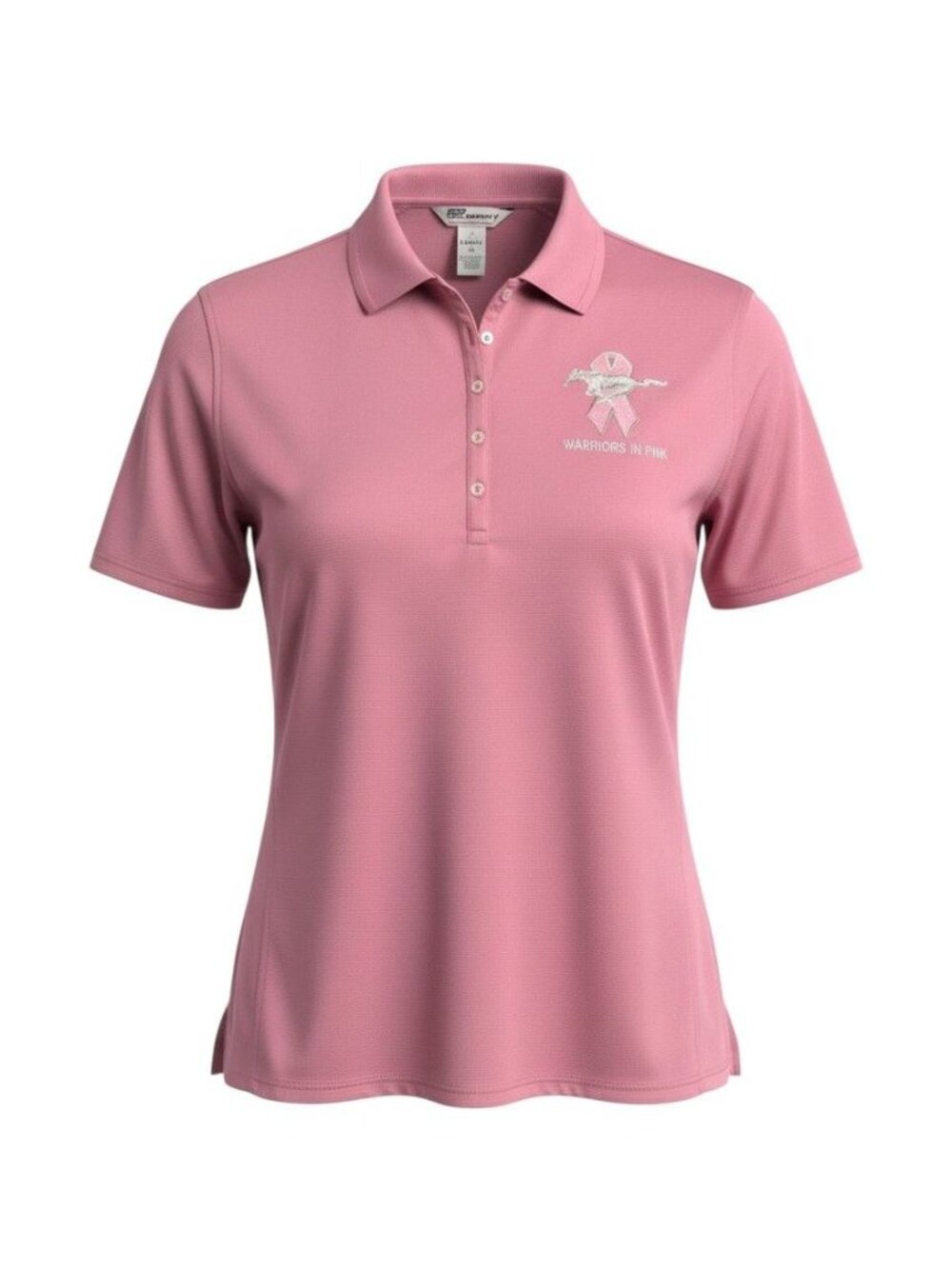 Warriors In Pink Ladies XL Pink Polo Shirt Pro Celebrity Embroidered Ribbon Logo
